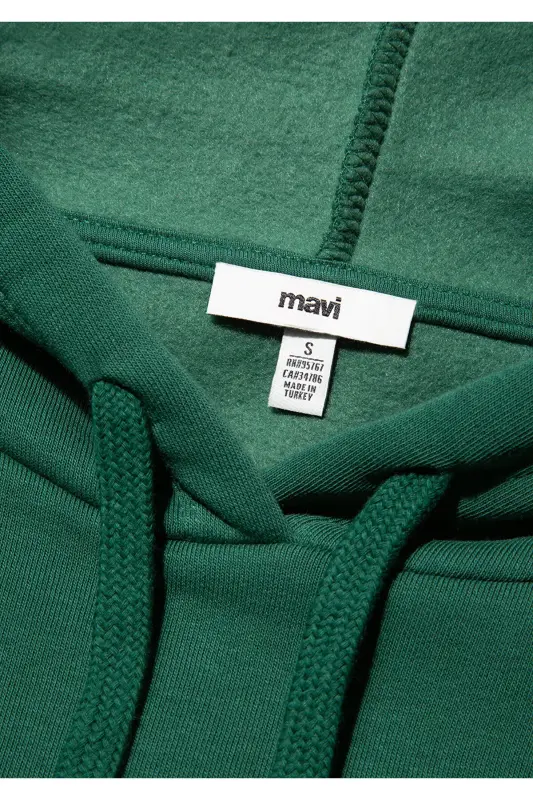 Logo Baskılı Kapüşonlu Yeşil Sweatshirt 1600361-71892 - Yeşil - 71892 - 8