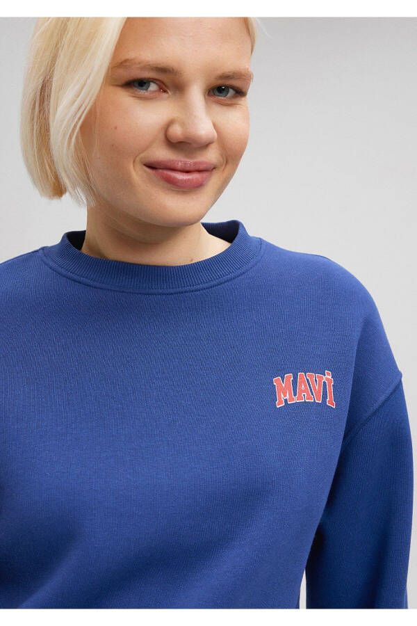 Logo Baskılı Lacivert Crop Sweatshirt 1611601-70722 - 17