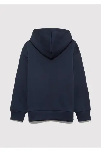 Logo Baskılı Lacivert Kapüşonlu Sweatshirt 6610110-70490 - Lacivert-70490 - 4