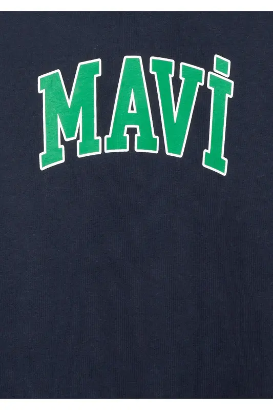 Logo Baskılı Lacivert Kapüşonlu Sweatshirt 6610110-70490 - Lacivert-70490 - 6