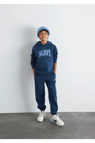 Logo Baskılı Lacivert Kapüşonlu Sweatshirt 6610110-70720 - Mavi - MAVI (1)