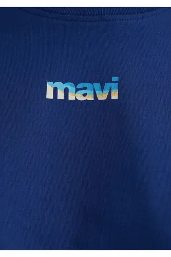 Logo Baskılı Lacivert Tişört Standart 1613561-70722 - 7