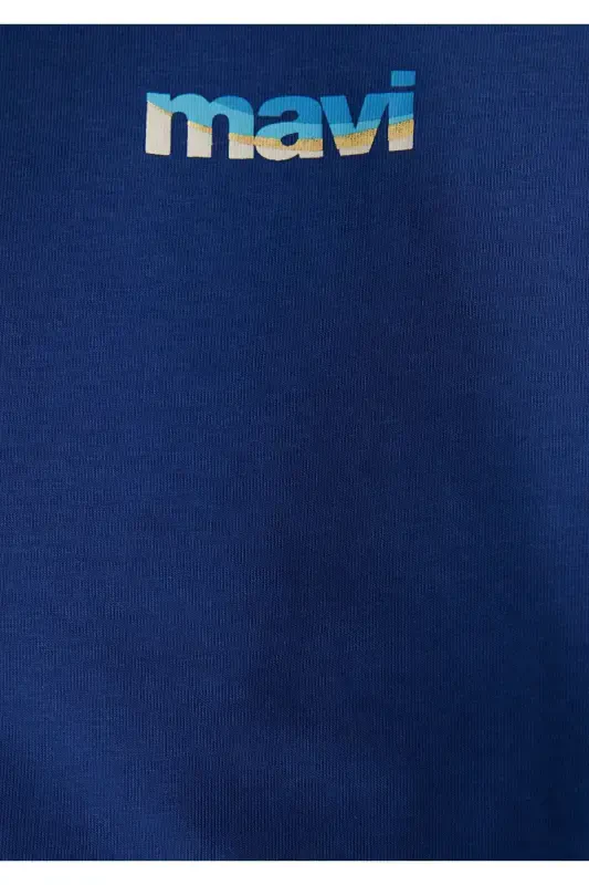 Logo Baskılı Lacivert Tişört Standart 1613561-70722 - 8