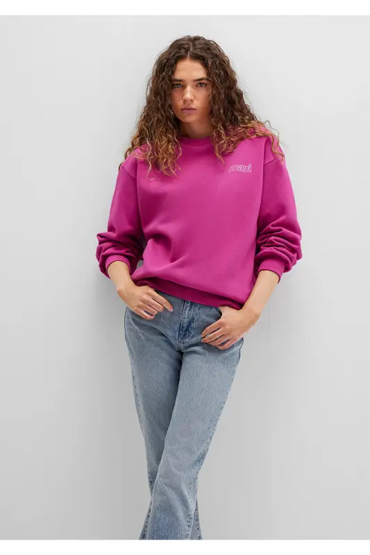 Logo Baskılı Pembe Sweatshirt 1611656-70943 - Pembe-70943 - 3