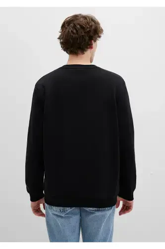 Logo Baskılı Siyah Sweatshirt 066303-900-Siyah - 4