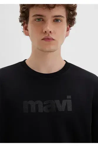 Logo Baskılı Siyah Sweatshirt 066303-900-Siyah - 5