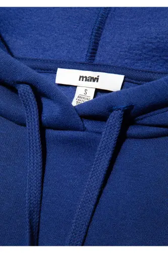 Logo Baskılı Sweatshirt Oversize/Geniş Kesim 1600361-70722 - Mavi-70722 - 8