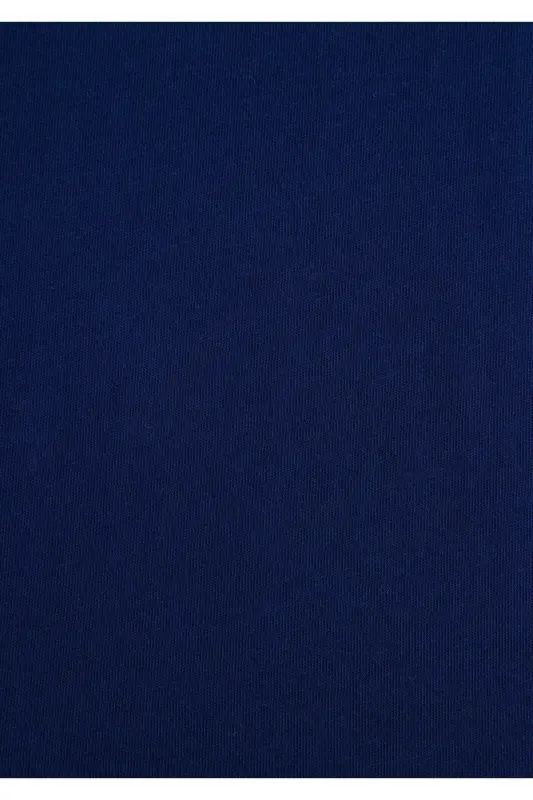 Logo Baskılı Lacivert Tişört Semi Slim Fit / Yarı Dar Kesim 1612962-70722-Mavi - 8