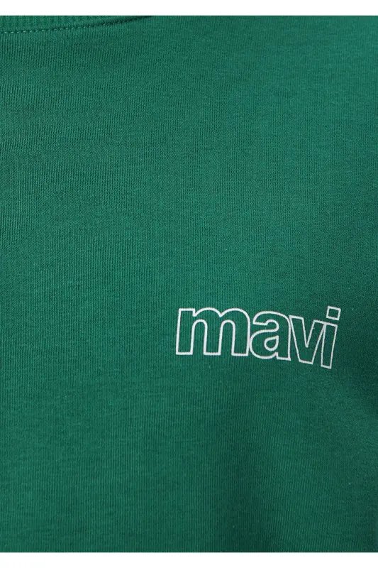 Logo Baskılı Yeşil Sweatshirt 1611656-71874-Yeşil - 5
