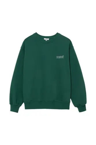 Logo Baskılı Yeşil Sweatshirt 1611656-71874-Yeşil - 6