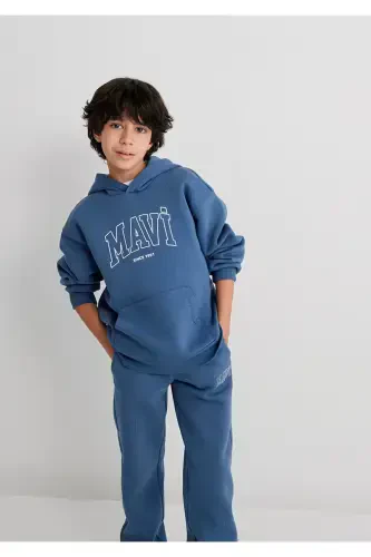 Logo bosilgan kapşonlu sviter 6s10052-70871 - 1