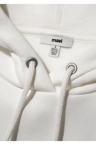 Logo Bosilgan Kaputli Ekru Svitsher 168334-81964 - 8