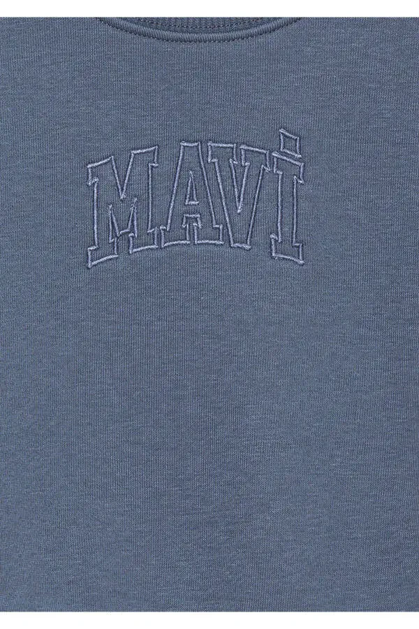 Logo bosilgan kesilgan sviter 7s10078-70871 - 6