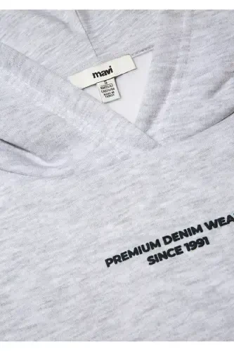 Logo Bosilgan Kulrang Svitshot 1s10149-85438 - 6