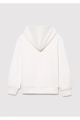 Logo Chop Etilgan Kapüşonlu Oq Sweatshirt - 3