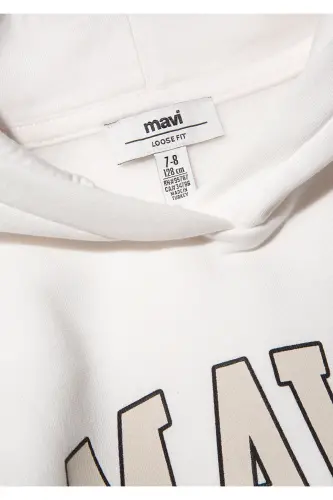 Logo Chop Etilgan Kapüşonlu Oq Sweatshirt - 4