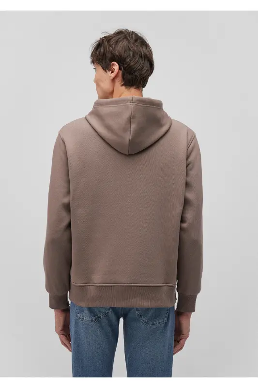 Logo Embroidered Hooded Brown Sweatshirt 065809-87875-Brown - 4