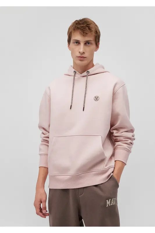 Logo Embroidered Hooded Pink Sweatshirt 065809-71150-Pink - MAVI