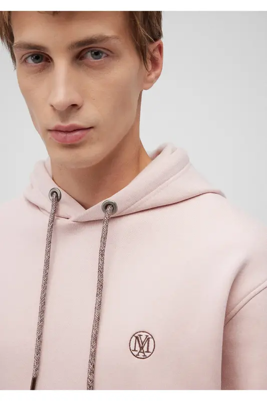 Logo Embroidered Hooded Pink Sweatshirt 065809-71150-Pink - 6
