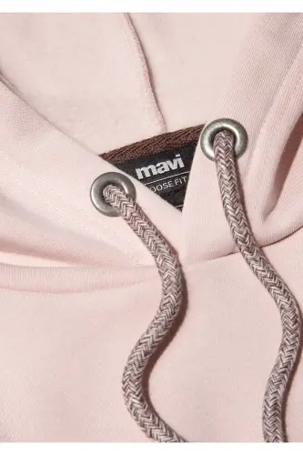 Logo Embroidered Hooded Pink Sweatshirt 065809-71150-Pink - 7