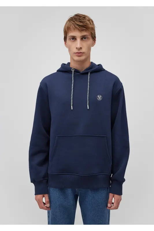 Logo Embroidered Navy Blue Hoodie 065809-70497-Navy - 3