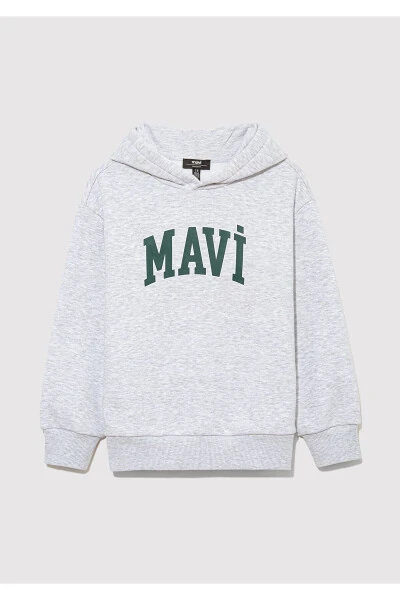 Logo Hoodie Gray Sweatshirt - MAVI (1)