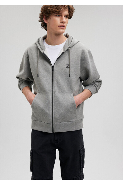 Logo Hoodie Zip Grey Sweatshirt 066979-34686 - 7