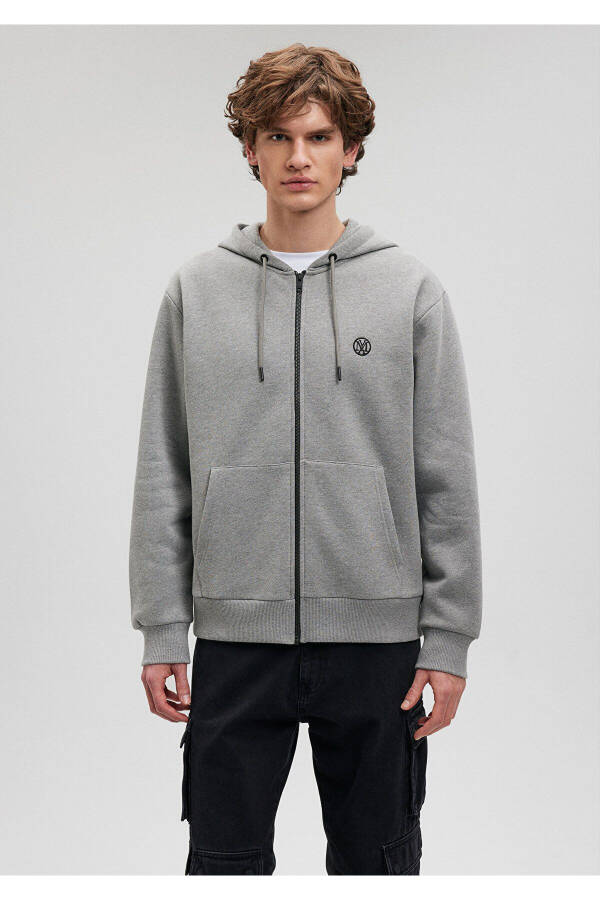 Logo Hoodie Zip Grey Sweatshirt 066979-34686 - 9