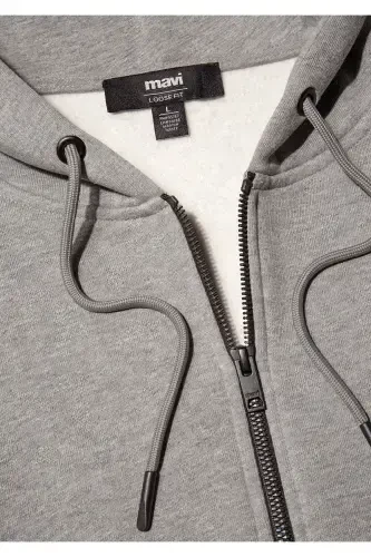 Logo Hoodie Zip Grey Sweatshirt 066979-34686 - 7