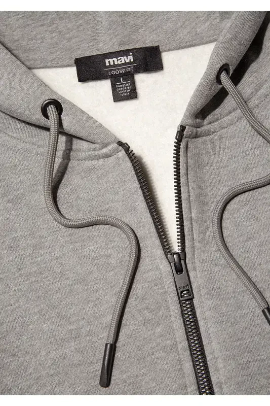 Logo Hoodie Zip Grey Sweatshirt 066979-34686 - 7