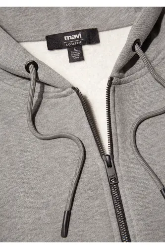 Logo Hoodie Zip Grey Sweatshirt 066979-34686 - 7