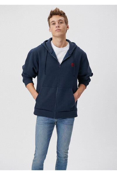 Logo Hoodie Zip Navy Sweatshirt 066979-70490 - 7