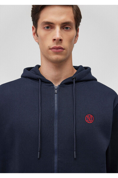 Logo Hoodie Zip Navy Sweatshirt 066979-70490 - 4