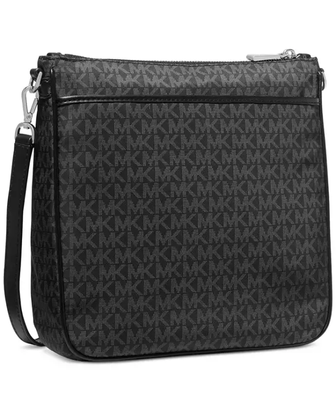 Logo Jet Set Charm Large North South Nylon Crossbody - Black/Silver - 4