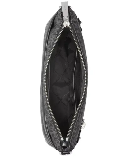 Logo Jet Set Charm Large North South Crossbody-Black/Silver - 3