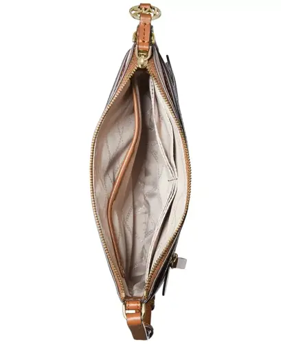 Logo Jet Set Charm Small North South Flat Crossbody - Vanilla/ Acorn - 2