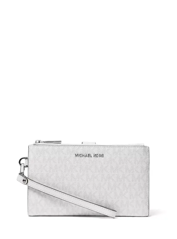 Logo Jet Set Double-Zip Wristlet - Optic White/allum - 1
