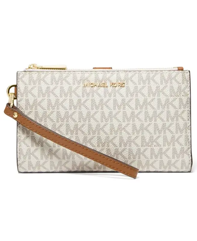 Logo Jet Set Double-Zip Wristlet - Vanilla - 1