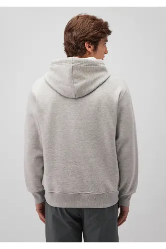 Logo Nakışlı Kapüşonlu Gri Sweatshirt 065809-80196 - Gri-80196 - 4