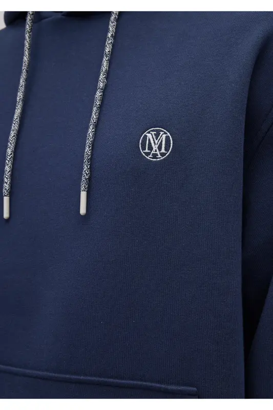 Logo Nakışlı Kapüşonlu Lacivert Sweatshirt 065809-70497-Lacivert - 7