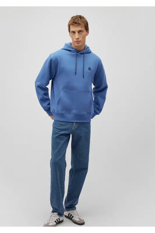 Logo Nakışlı Kapüşonlu Sweatshirt 065809-70872 - Mavi-70872 - MAVI