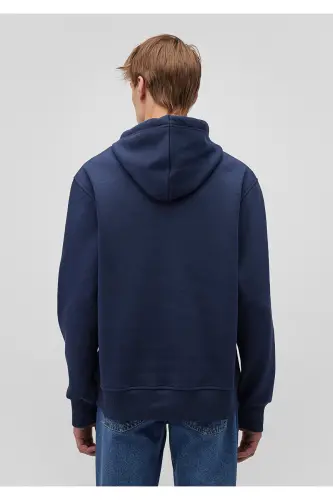 Logo Nakshli Kapushonli Lacivert Sweatshirt 065809-70497-Lacivert - 4