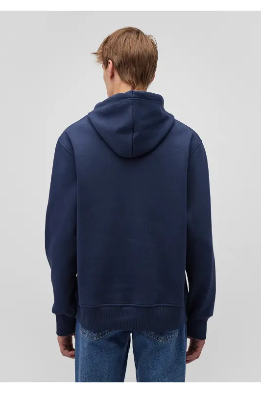 Logo Nakshli Kapushonli Lacivert Sweatshirt 065809-70497-Lacivert - 4