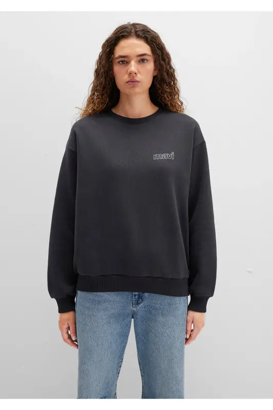 Logo Printed Anthracite Sweatshirt 1611656-82185 - 4