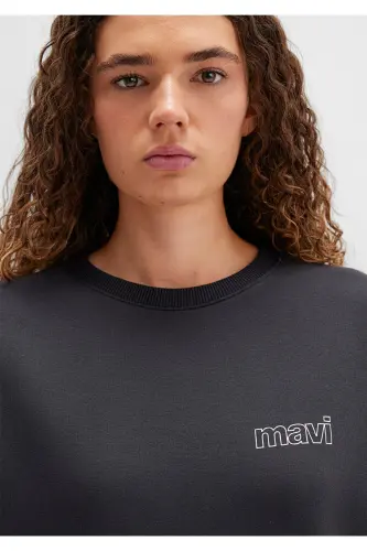 Logo Printed Anthracite Sweatshirt 1611656-82185 - 6