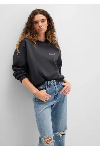 Logo Printed Anthracite Sweatshirt 1611656-82185 - 3