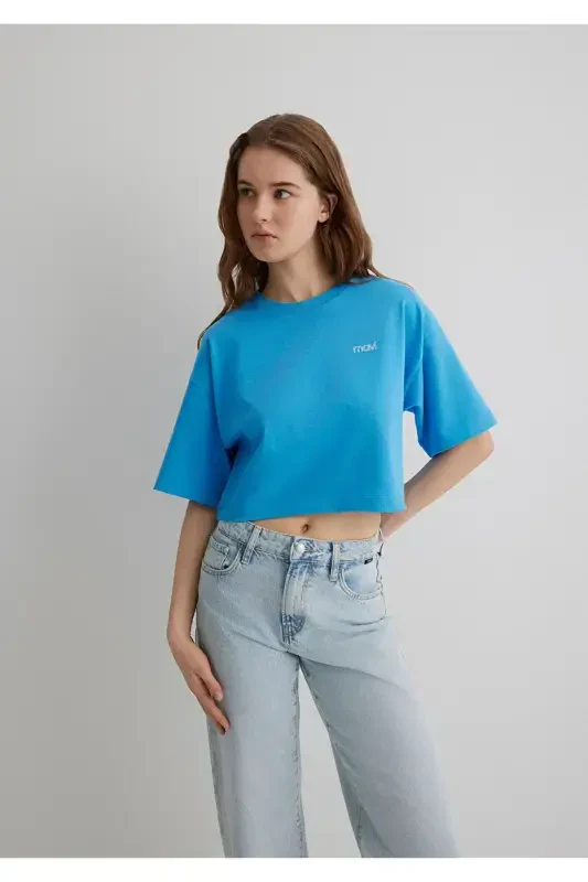 Logo Printed Crop T-Shirt Crop / Short Cut 1613070 - 5