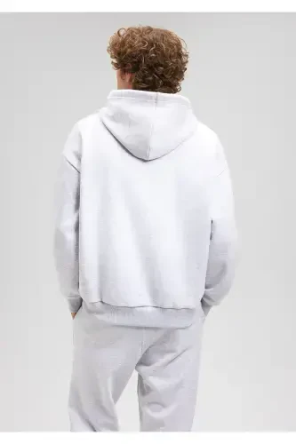 Logo Printed Gray Hoodie 067149-82498-Gray - 1