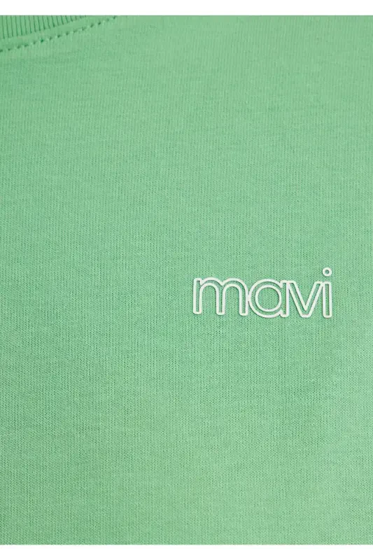 Logo Printed Green Crop T-Shirt Crop / Short Cut 1 - 7