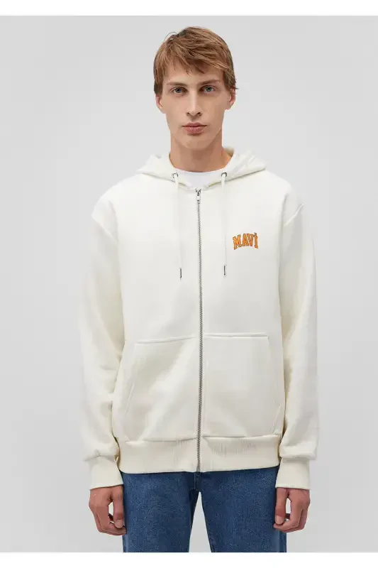 Logo Printed Hooded Beige Sweatshirt 0611715-70053 - 3